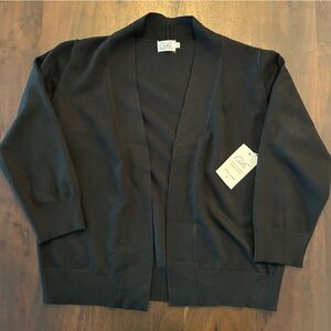 Cielo Elegant Black Open-Front Cardigan